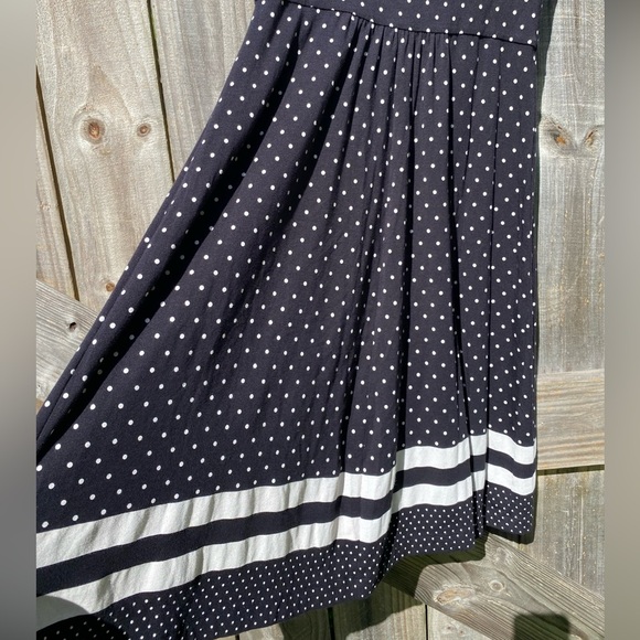 Lands End Elegant Black Polka Dot Dress - Picture 9 of 9